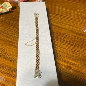 Kreisler gold tone and rhinestone vintage watch band jewelry